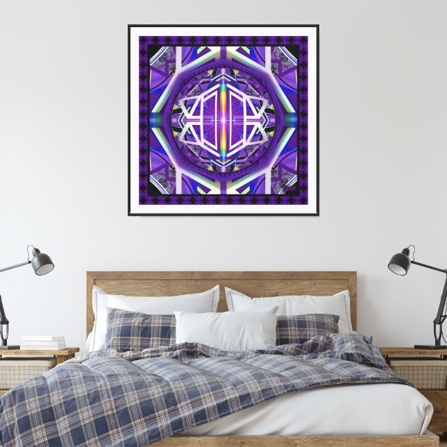 purple w3 canvas print (Insitu(Bedroom))