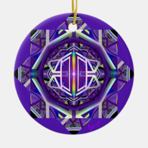 Purple W3 Ceramic Tree Decoration