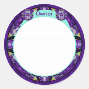 Purple W3 Classic Round Sticker
