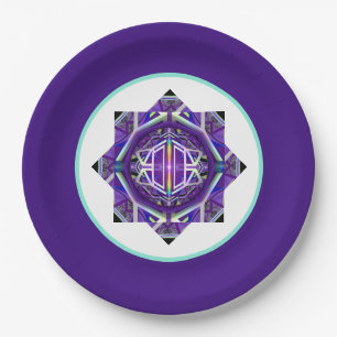 Purple W3 Paper Plate