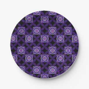 Purple W3 Paper Plate