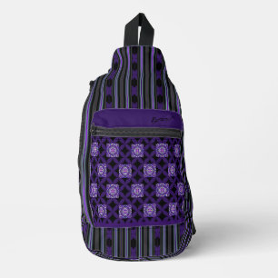 purple w3 printed backpack