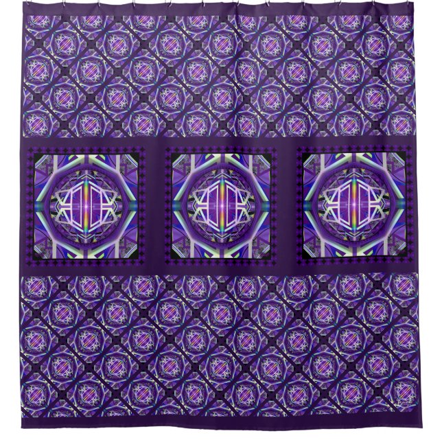 Purple W3 Shower Curtain (Front)