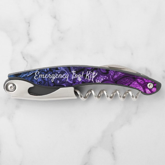 Purple waiters corkscrew wine opener (Front)