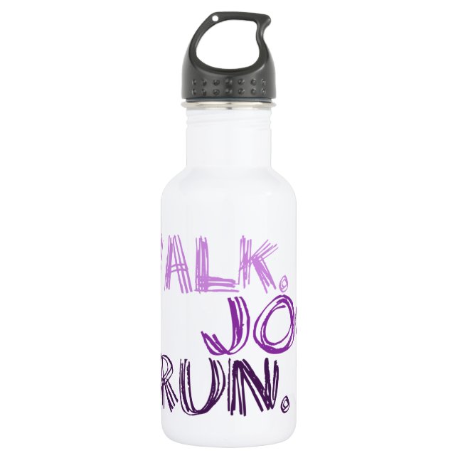 PURPLE WALK JOG RUN (font SCRIBBLE) 532 Ml Water Bottle (Front)