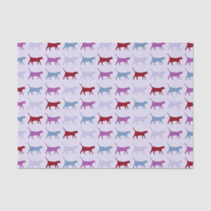 Purple Walking Cat Pattern Tissue Paper