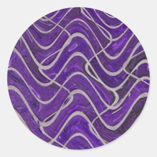 purple wall abstract classic round sticker