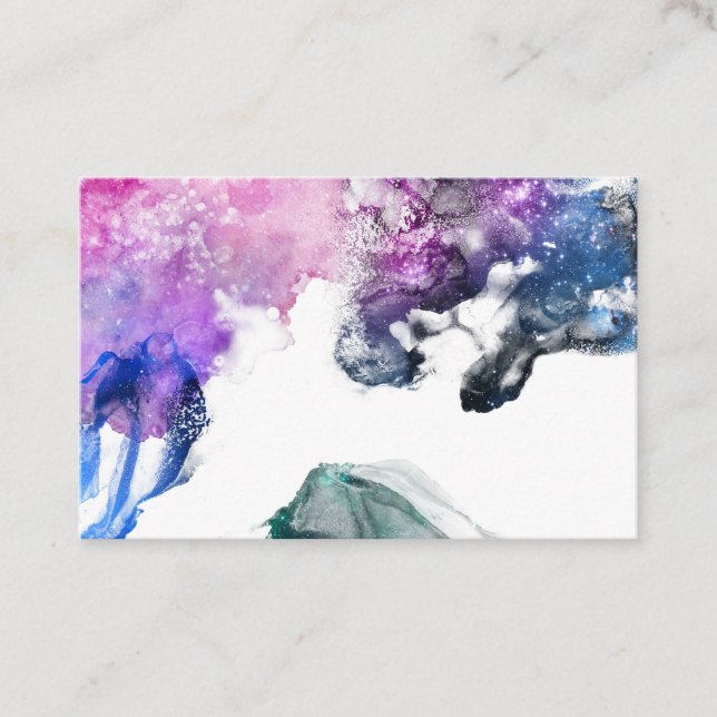 Purple Water Colour 001  Business Card (Front)