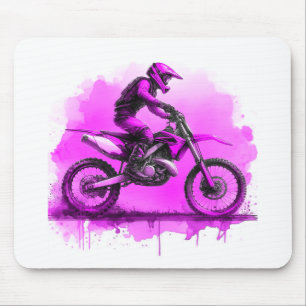 Purple Water Colour Dirt Bike Mouse Mat