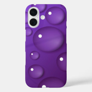 Purple Water Drop Pattern iPhone 16 Case