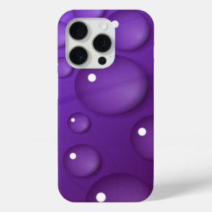 Purple Water Drop Pattern iPhone 15 Pro Case