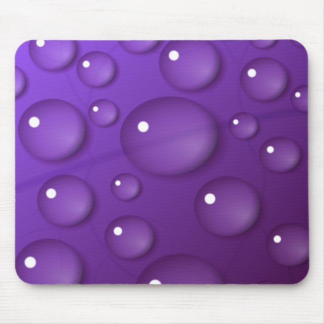 Purple Water Drop Pattern Mouse Mat (Front)