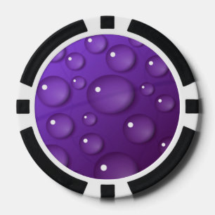 Purple Water Drop Pattern Poker Chips