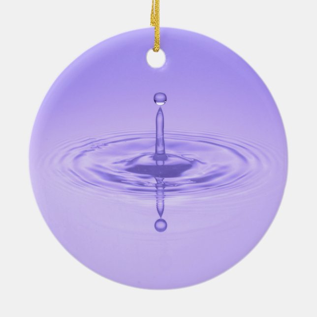 Purple Water Drop Reflection Limitless Ocean Love Ceramic Tree Decoration (Back)