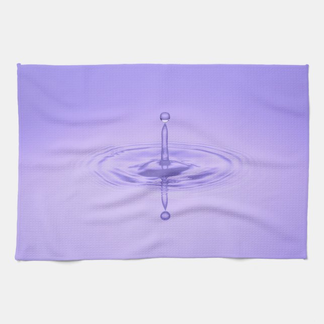 Purple Water Drop Reflection Limitless Ocean Love Tea Towel (Horizontal)