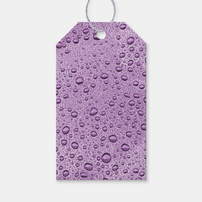 Purple water droplets gift tags (Front)