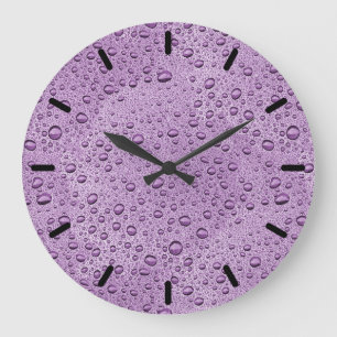 Purple water droplets large clock