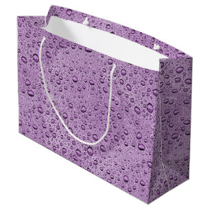 Purple water droplets large gift bag