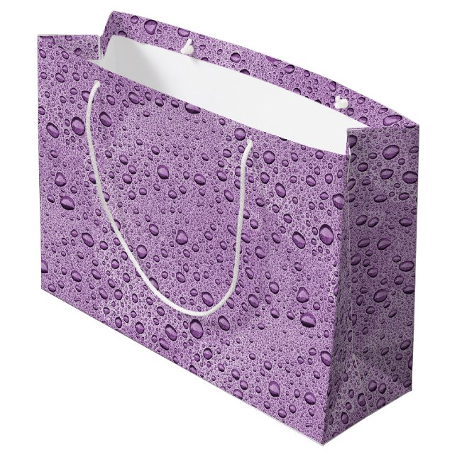 Purple water droplets large gift bag (Back Angled)