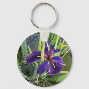 Purple Water Iris Key Ring