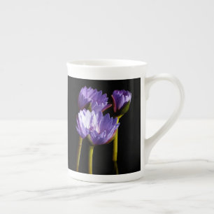 Purple Water Lilies Bone China Mug