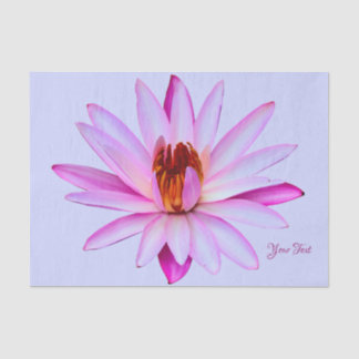 Purple Water Lily Blue Tissue Paper Gift Wrap