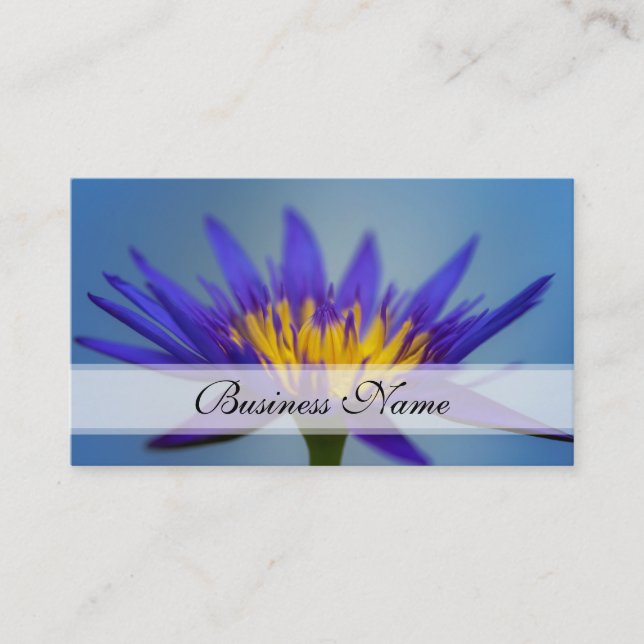 Purple Water Lily Business Card (Front)