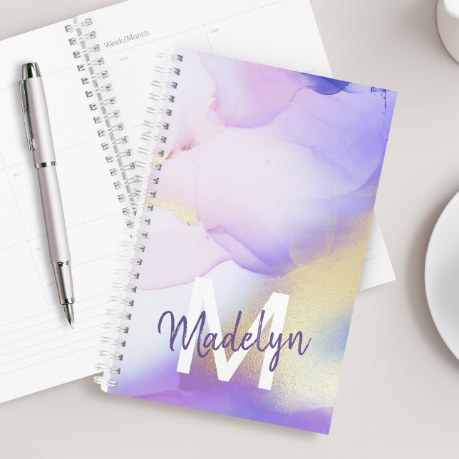 Purple Watercolor Abstract Girly Luxury Monogram Planner (Creator Uploaded)