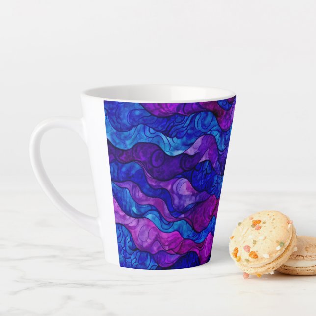 Purple watercolor abstract ripples mug (In Situ)