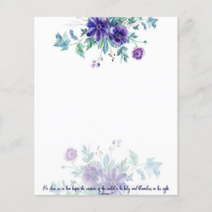 Purple watercolor anemone Ephesians 4:1 