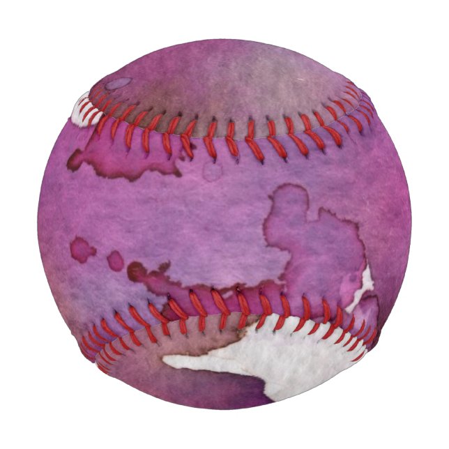 Purple Watercolor Background Baseball (Front)