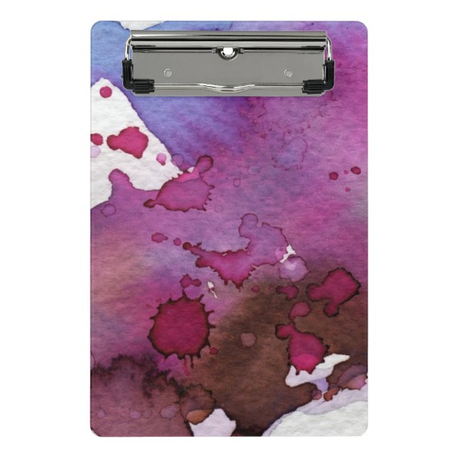 Purple Watercolor Background Mini Clipboard (Front)