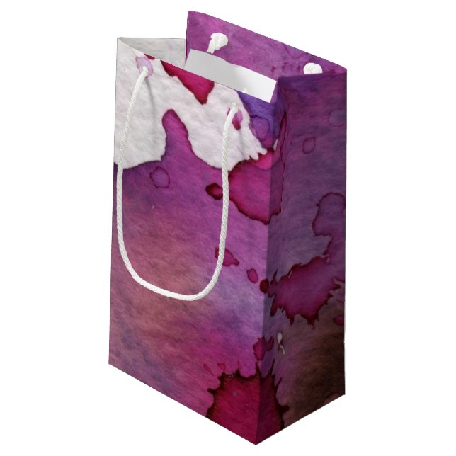Purple Watercolor Background Small Gift Bag (Back Angled)