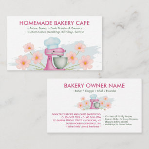 Purple Watercolor Bakery Logo Floral Business Card