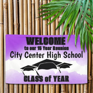 Purple Watercolor Border Class Reunion Welcome Banner
