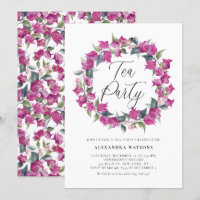 Purple Watercolor Bougainvillea Wreath Tea Party