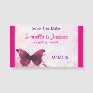 Purple Watercolor Butterfly on Pink