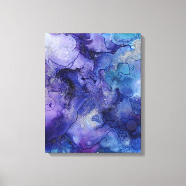 Purple watercolor canvas print (Front)