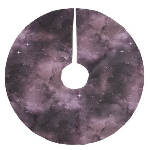 Purple Watercolor Celestial Sky Brushed Polyester Tree Skirt