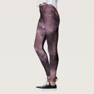 Purple Watercolor Celestial Sky Leggings