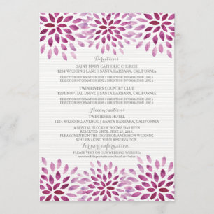 Purple Watercolor Chrysanthemum Information Card