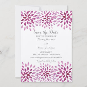 Purple Watercolor Chrysanthemum Save the Date