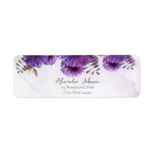 Purple Watercolor Chrysanthemum Wedding Return