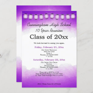 Purple Watercolor Class Reunion Template