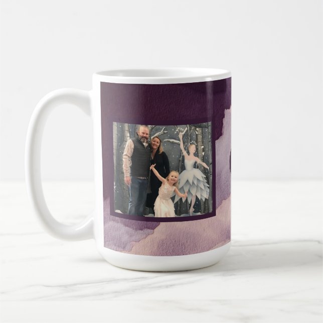 Purple Watercolor Clouds Two Photo Coffee Mug (Left)