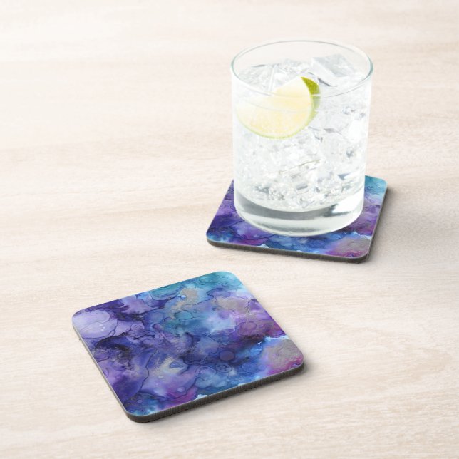Purple watercolor coaster (Right Side)