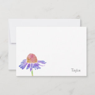 Purple Watercolor Coneflower Card