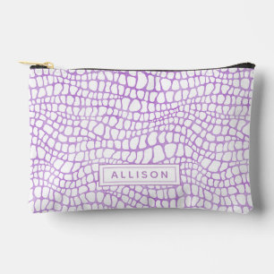Purple Watercolor Crocodile Skin - Personalised Accessory Pouch