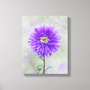 Purple Watercolor Dahlia Canvas Print
