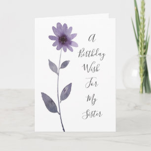 Purple Watercolor Daisy Card